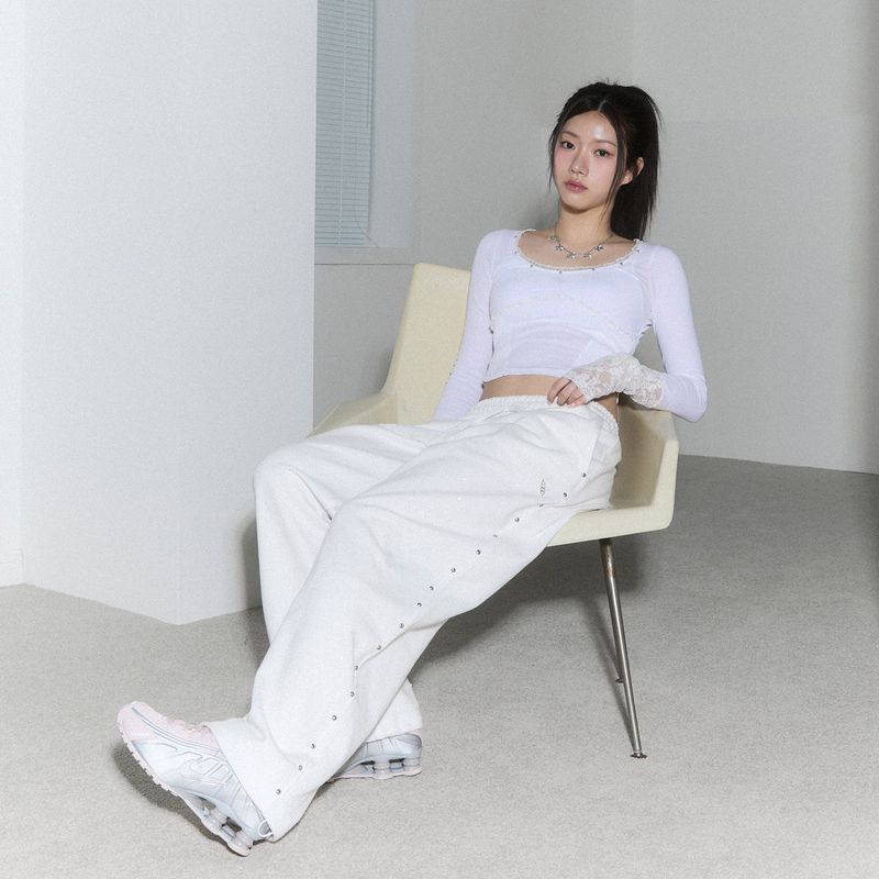 (2nd reorder) corset stud long sleeve - white
