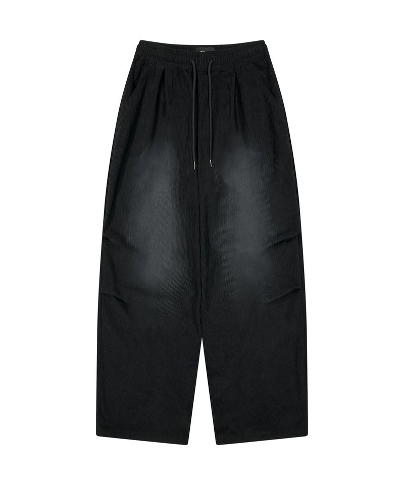 BRUSHED WIDE CORDUROY PANTS_BLACK