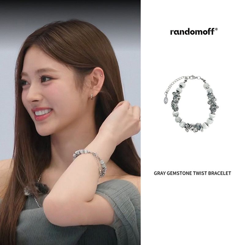 [Celeb pick] Gray gemstone twist Bracelet