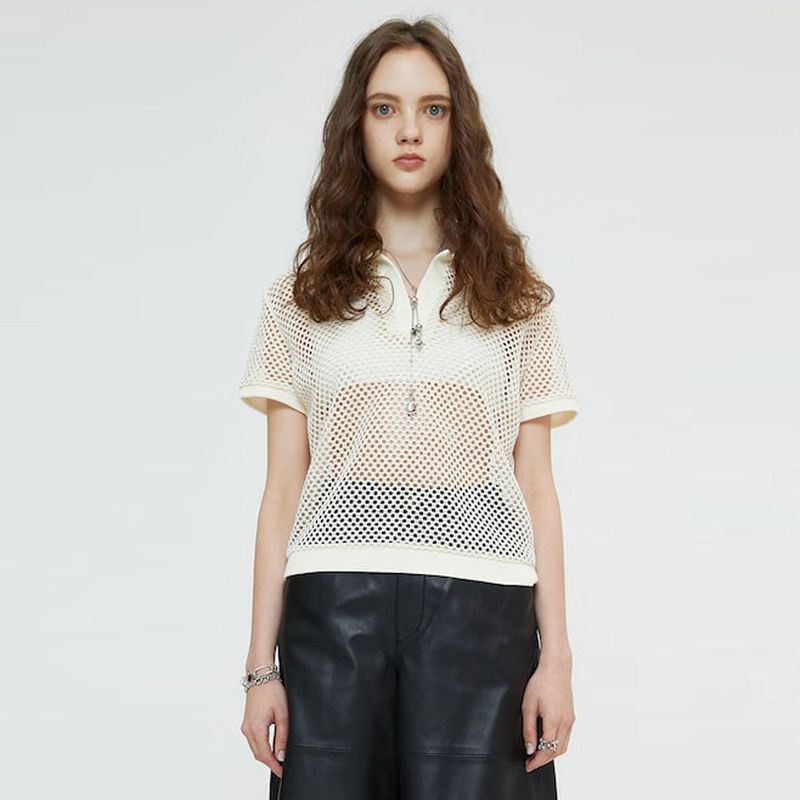 SPERONE(スペロネ)の「CROCHET COLLAR TOP (CREAM)(Tops)」