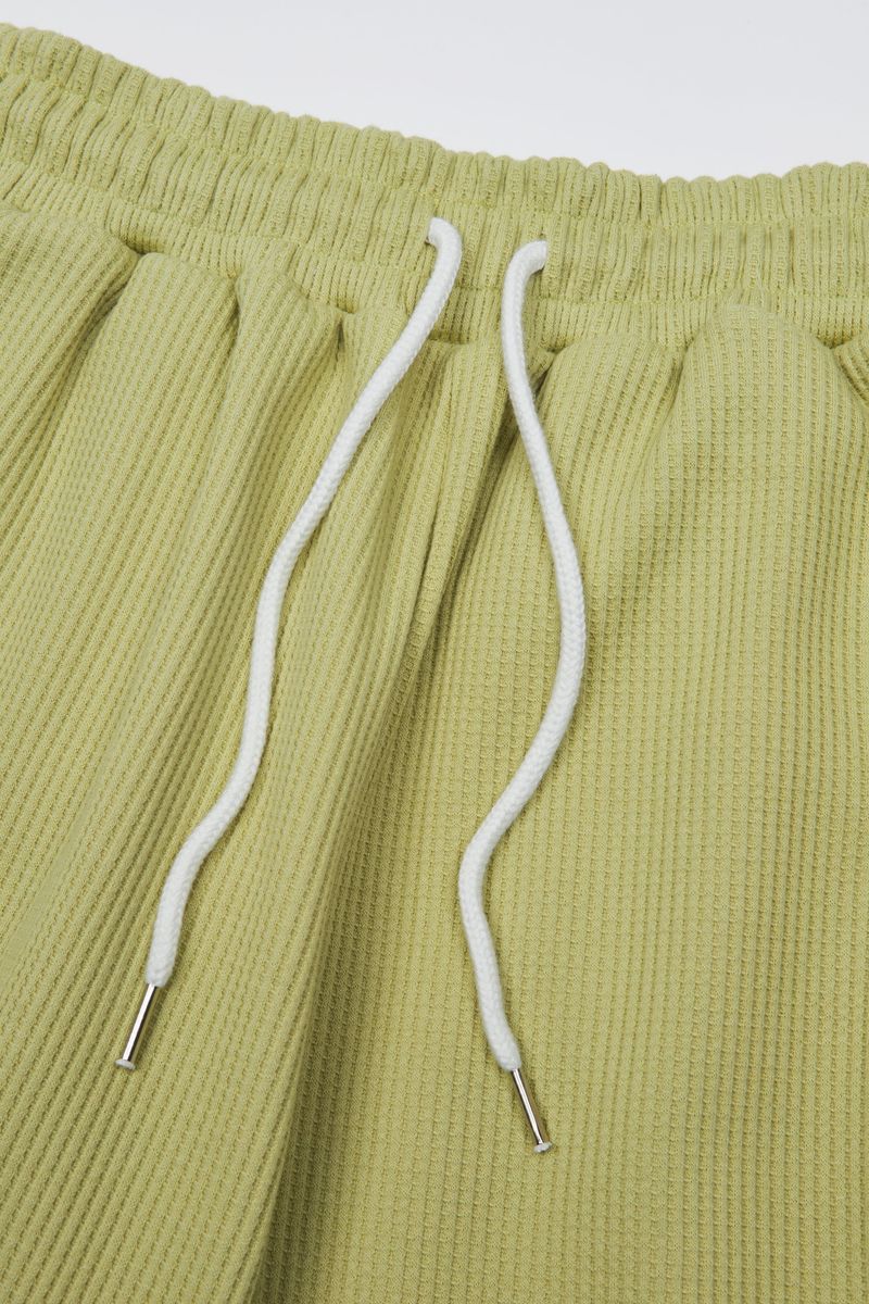 Waffle wide pants 4color