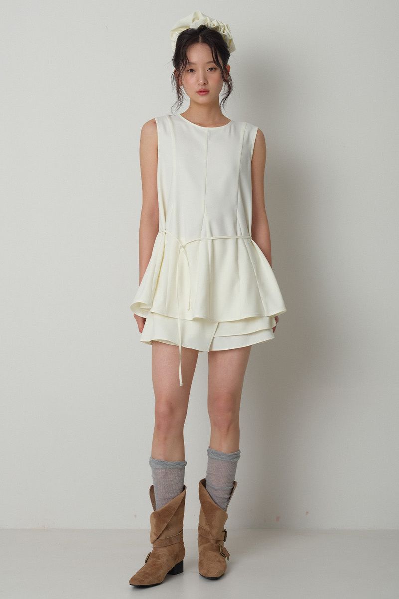 Wrap Skirt Short Pants_Ivory