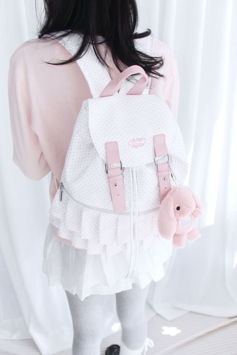 Dot Frill Backpack Kitchen Stripe Daily Bobusang Bag