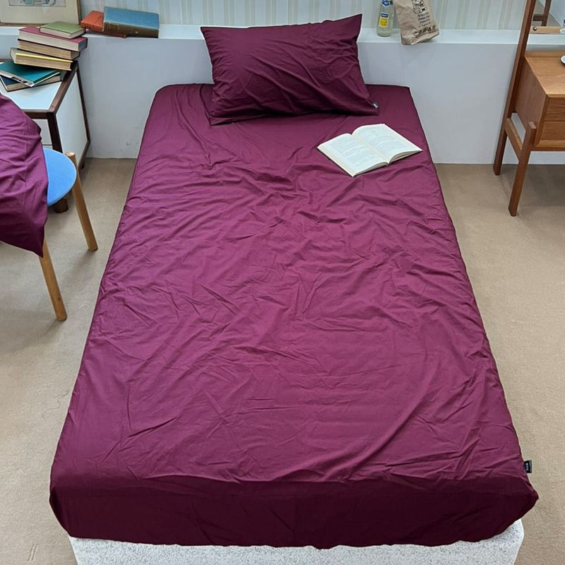 Wine color 60 pure cotton bio-washing mattress cover (SS/110x200x30cm)
