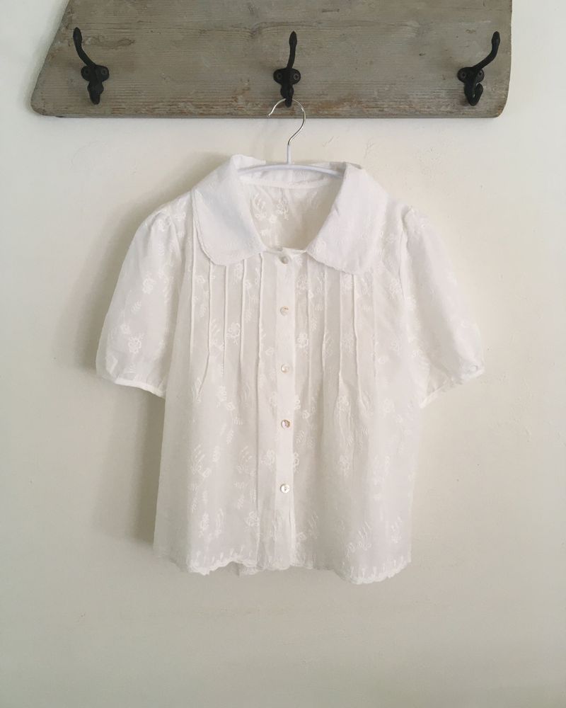 WONDER WONDER(ワンダーワンダー)の「Mite Jacquard Short Sleeve Blouse(Tops)」
