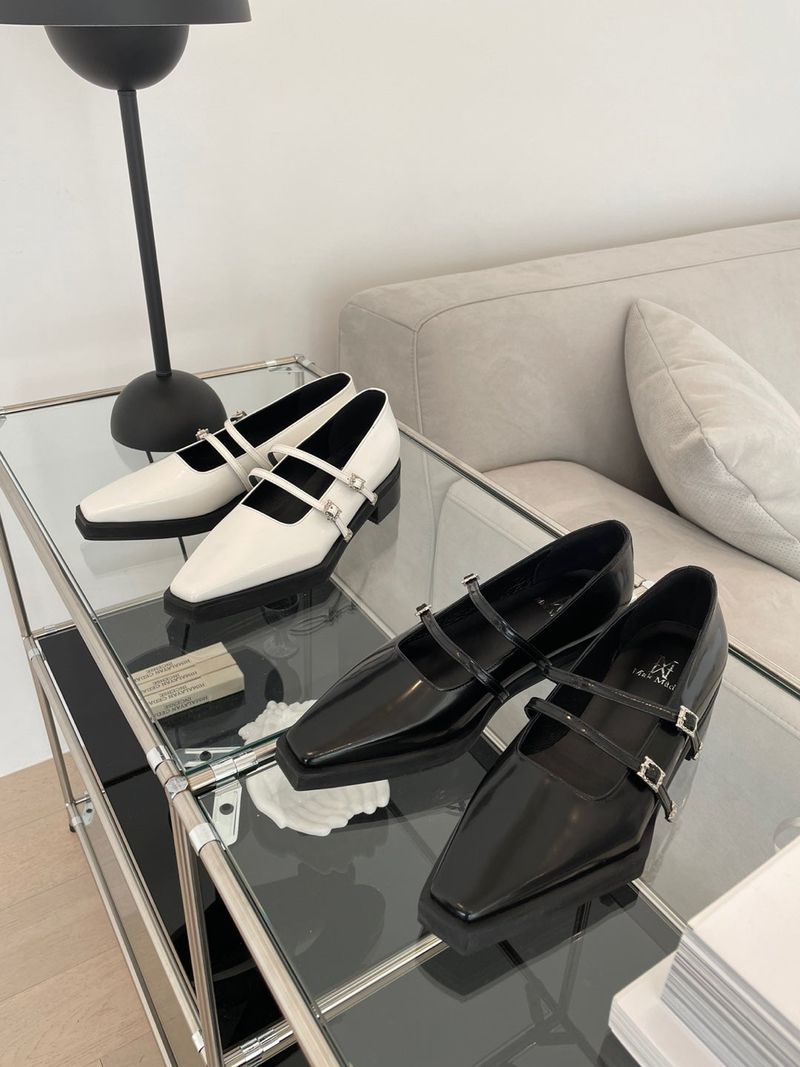 Ore two strap buckle loafer black