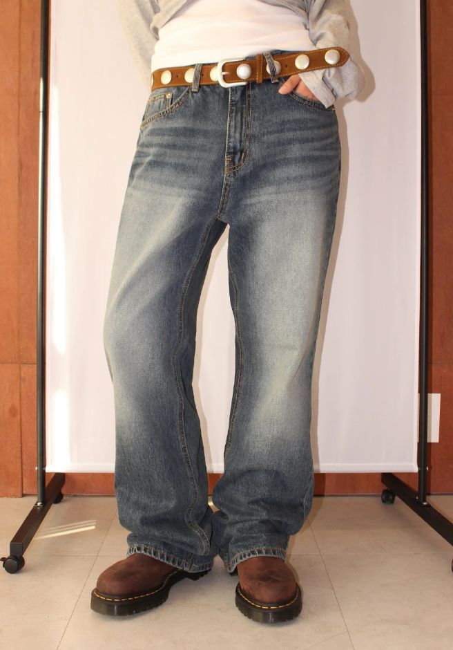 VINTAGE BLUE STRAIGHT DENIM