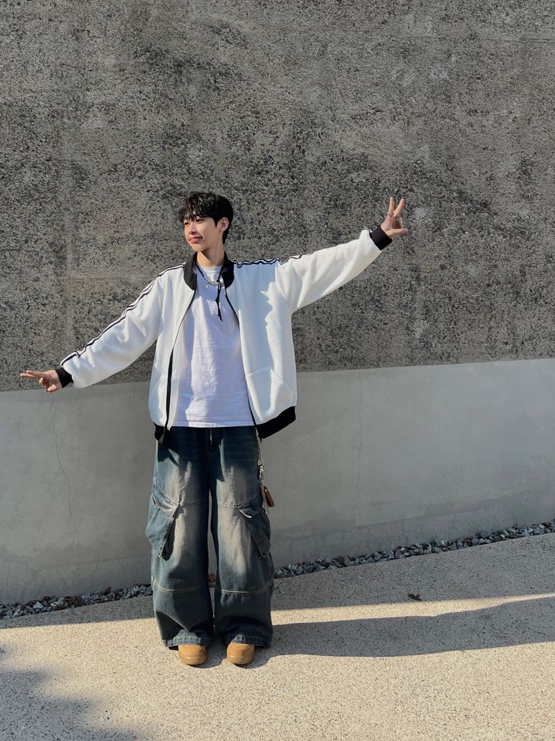 Rough Denim String Cargo Pants