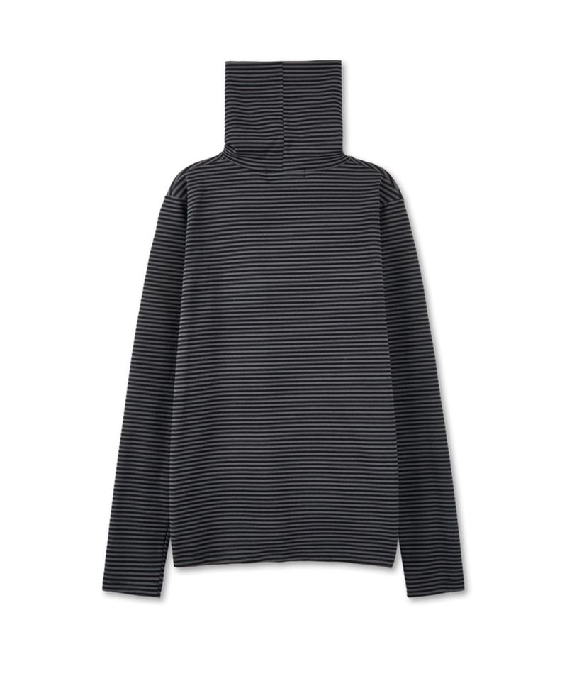 Bluesf Stripe Double Turtleneck - Black