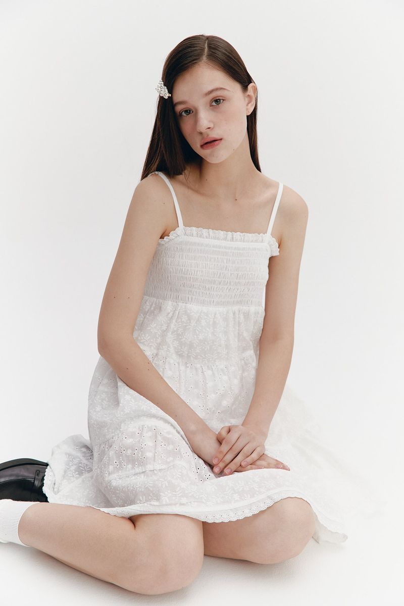 Midi Lace Dress White
