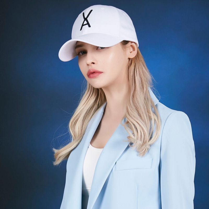 VA Big logo over fit buckle cap WHITE