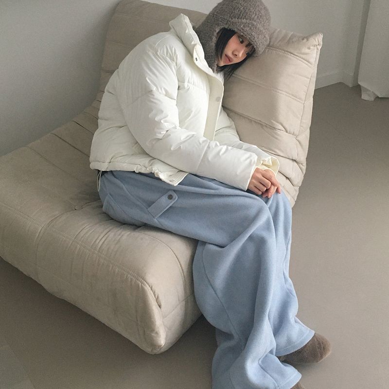 Pingti Side Snap Fleece Wide Pants