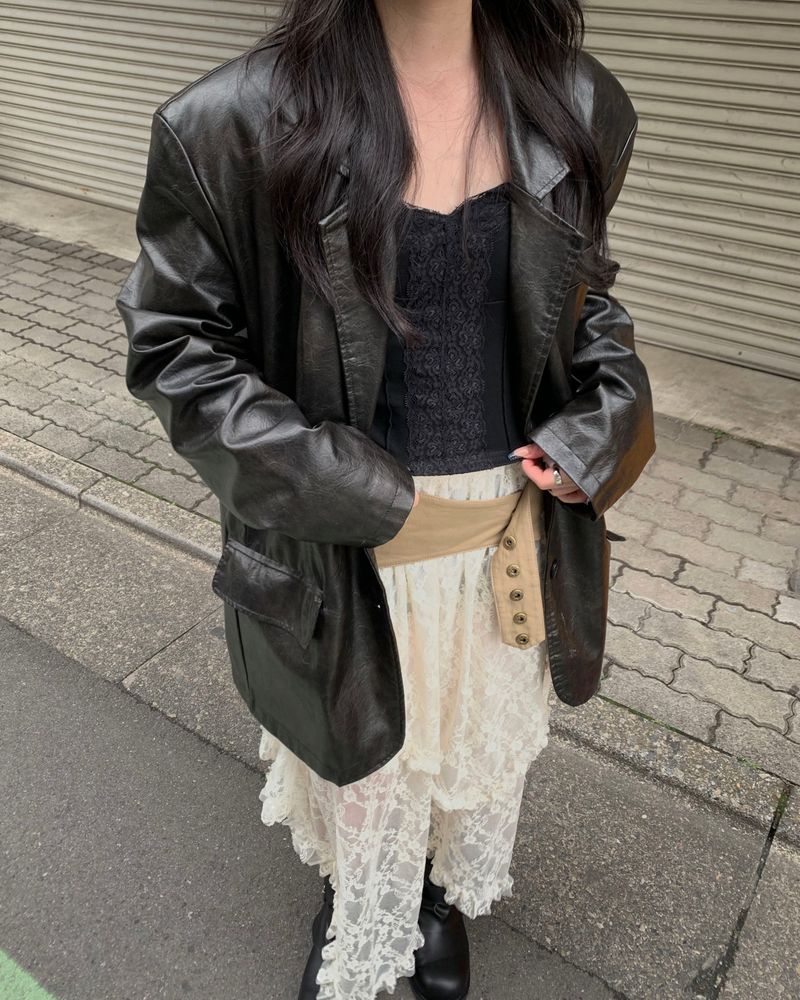 Vintage black leather jacket