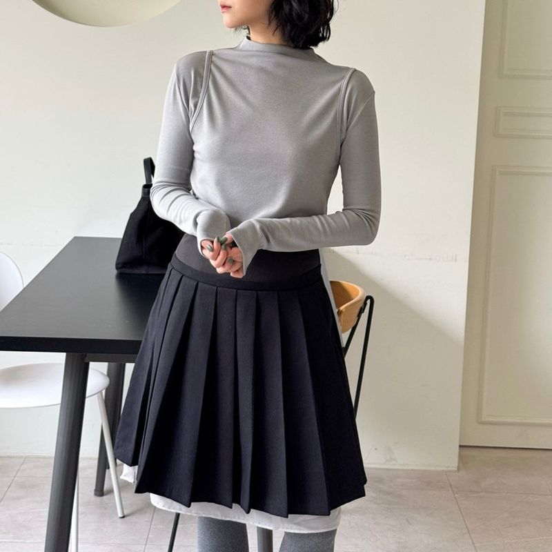 Layered Pleats Skirt