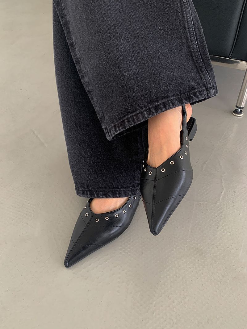 EYELET STILETTO SLINGBACK