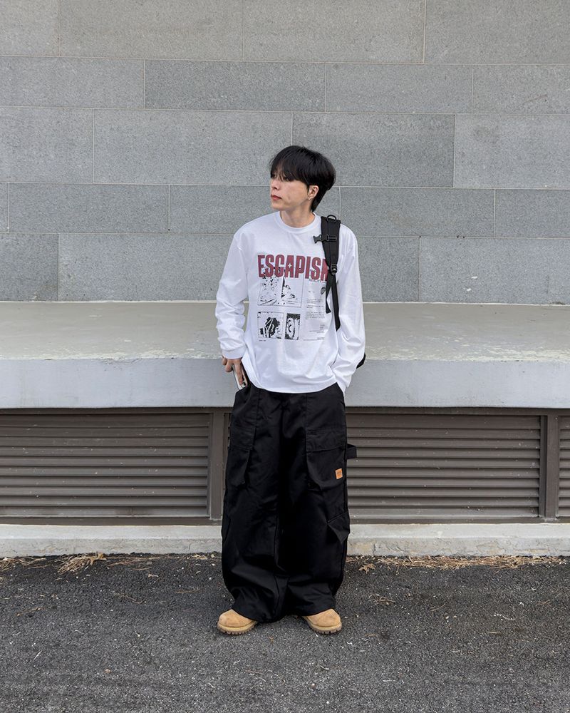 Utility Patch Wide Cargo Pants