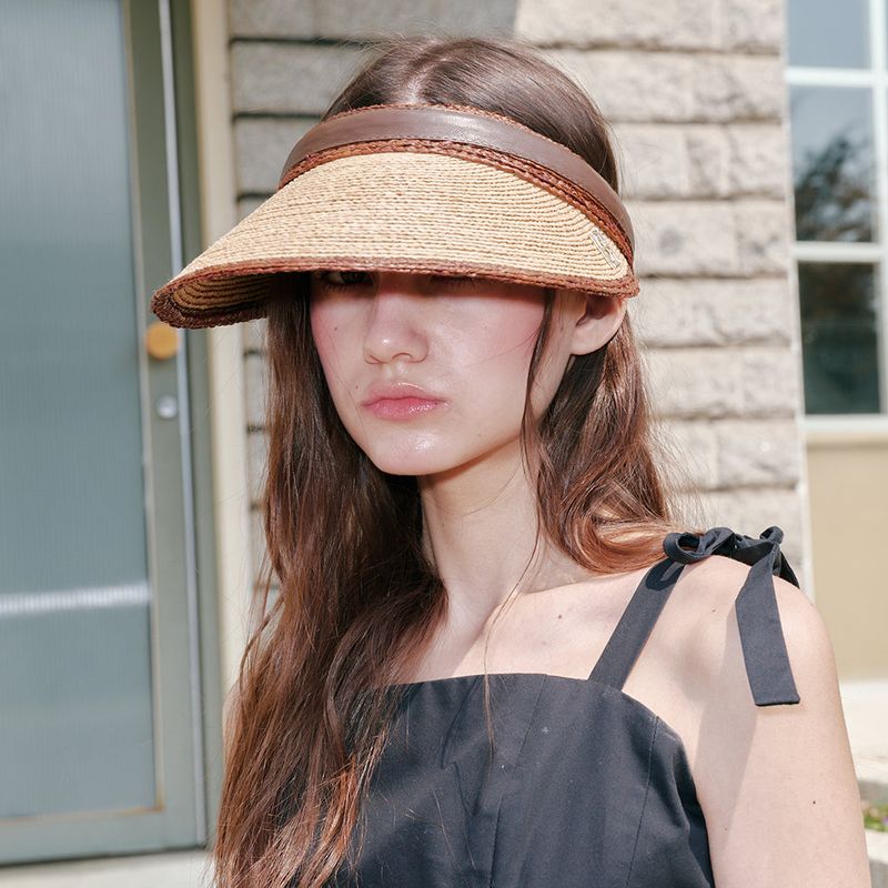 Diana Raphia Sun Visor (Beige)