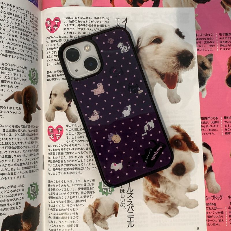 venitore（ヴェニトー）の「[MADE][Glass Bumper Case] Cuty Friends ⋆ Charcoal（Smartphone Accessories）」