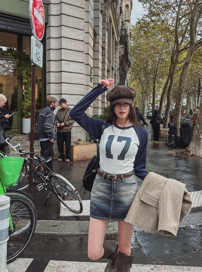 Gra Washing Denim Mini Skirt