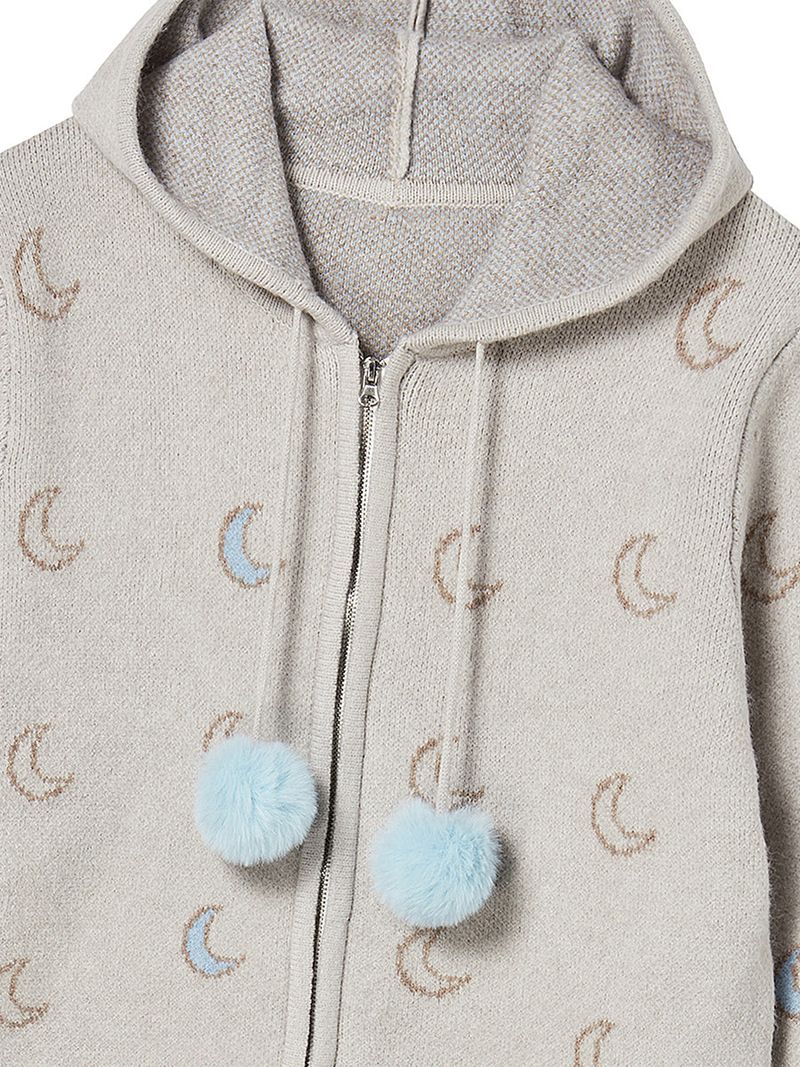 MOON KNITTED ZIP-UP HOODIE (IVORY)