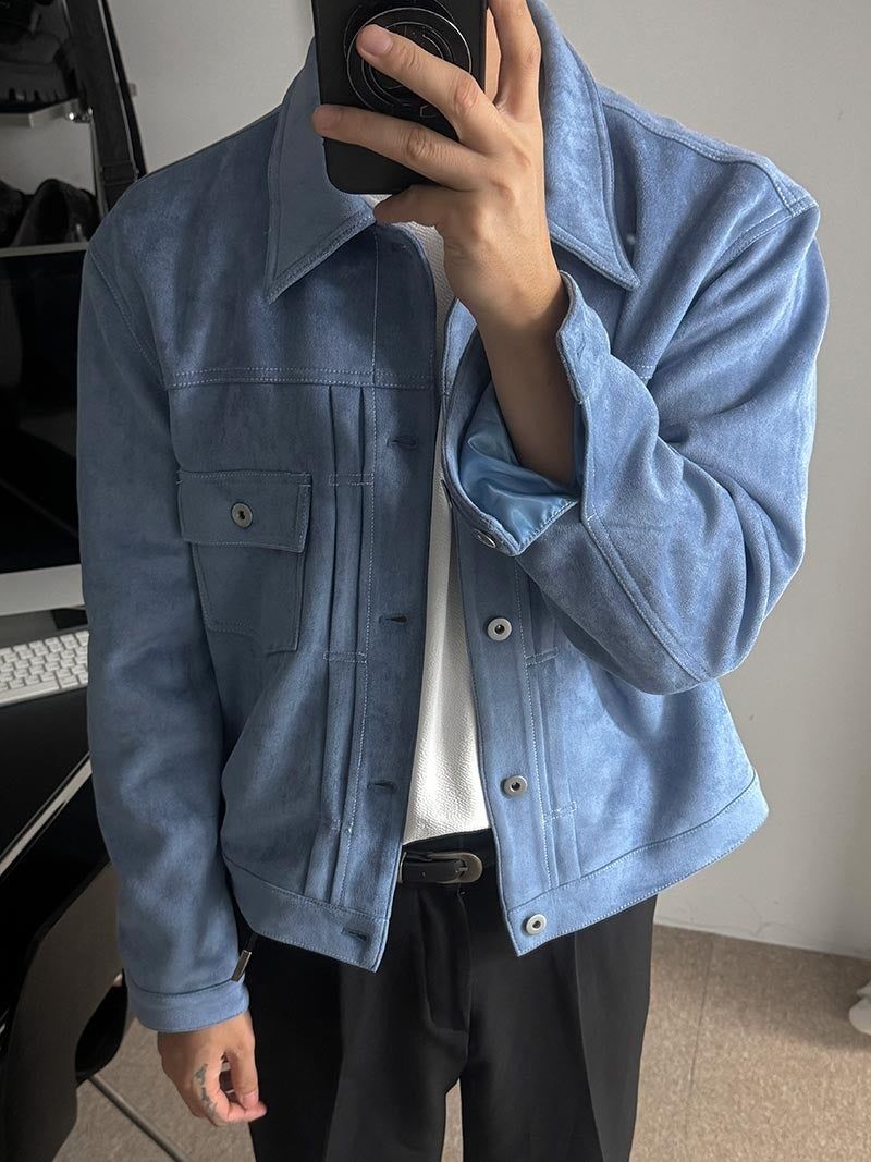 ASCLO Suede Crop Trucker Jacket (4color)