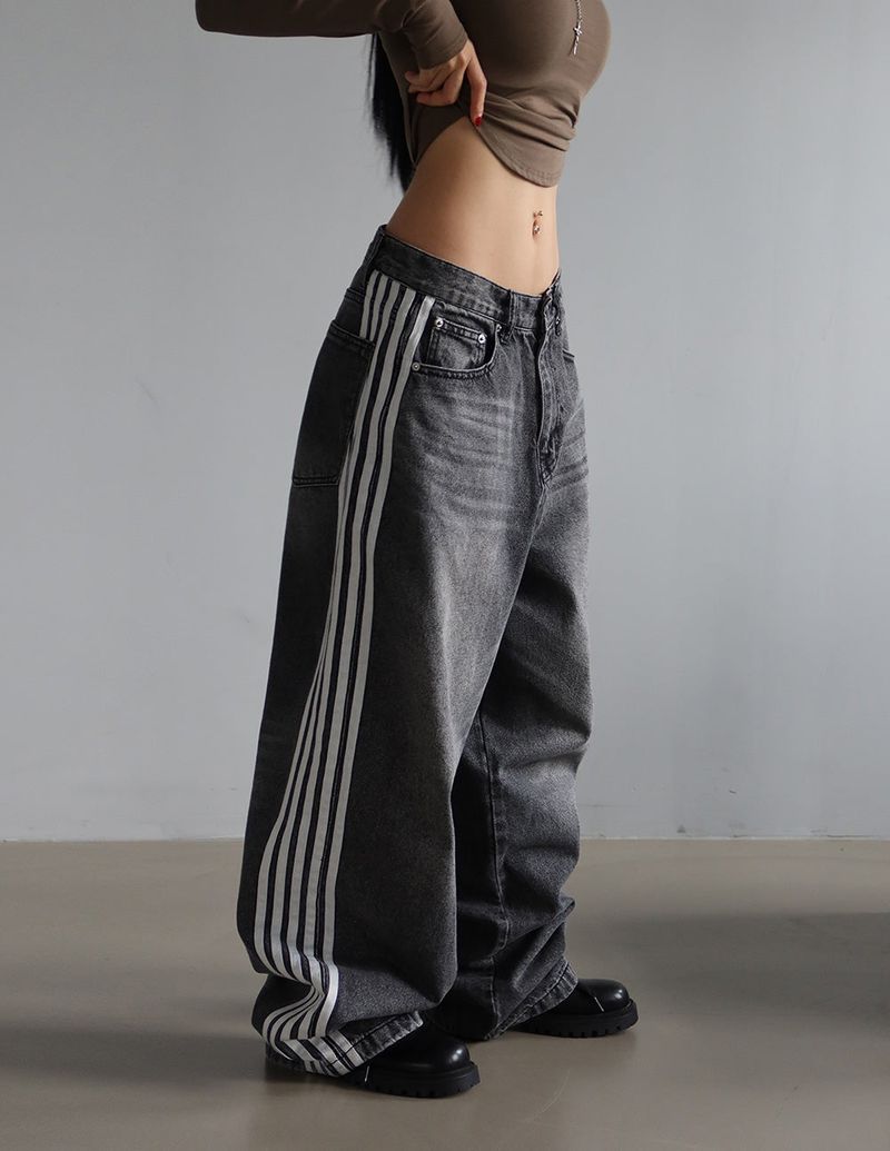 [UNISEX] Five track wide jeans