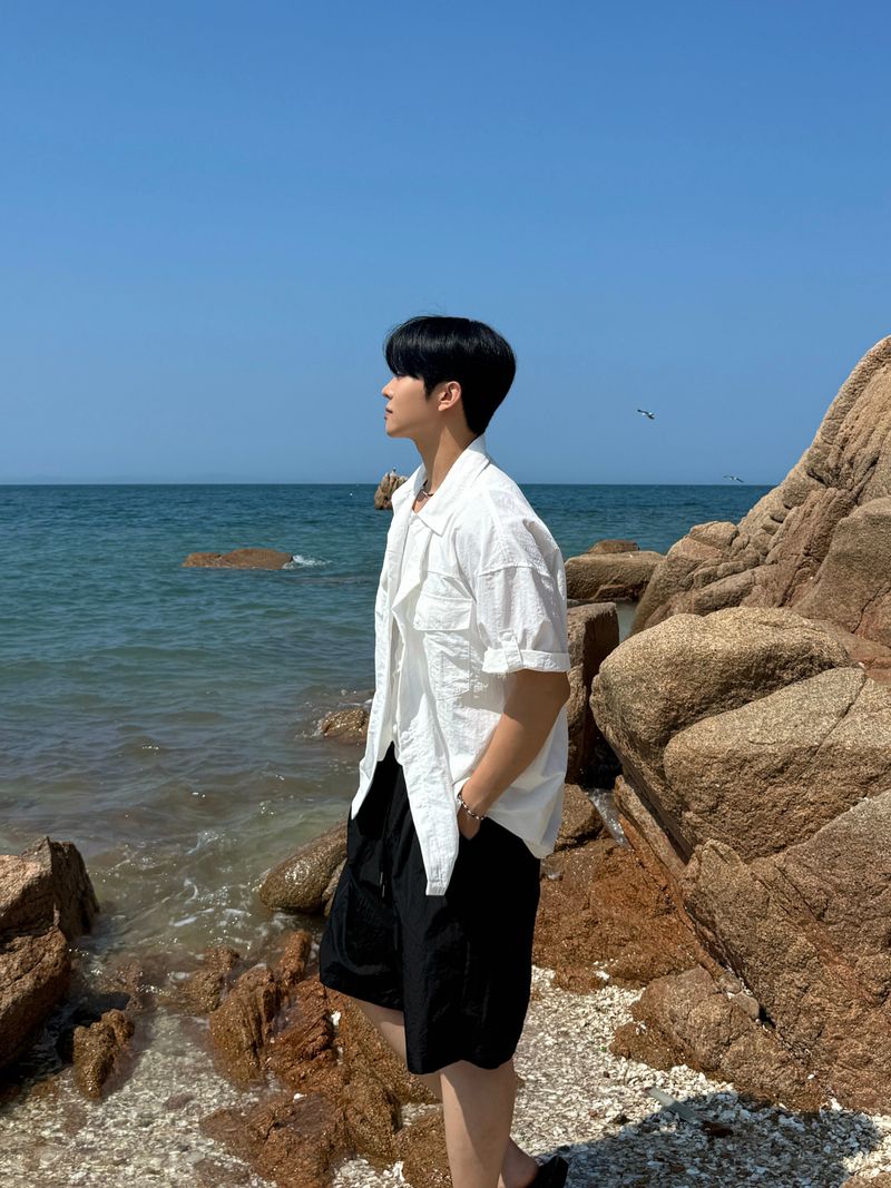 Swim nylon bermuda pants