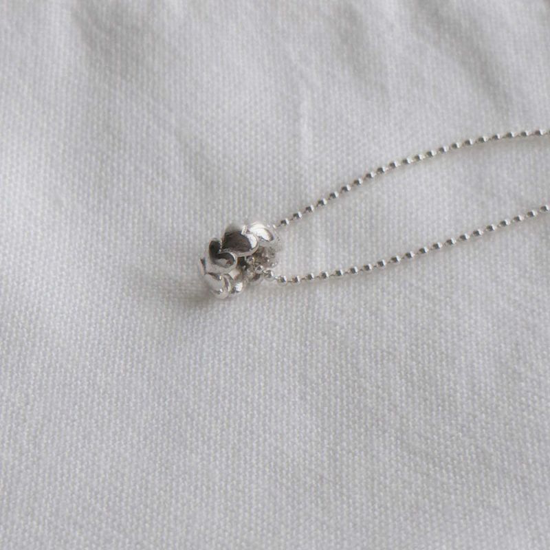 Silver 925 heart bangle necklace