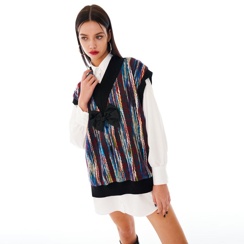 OTHER-worldly（アザーワールドリー）の「Over-fit Vest [Ribbon_Purple]（Tops）」
