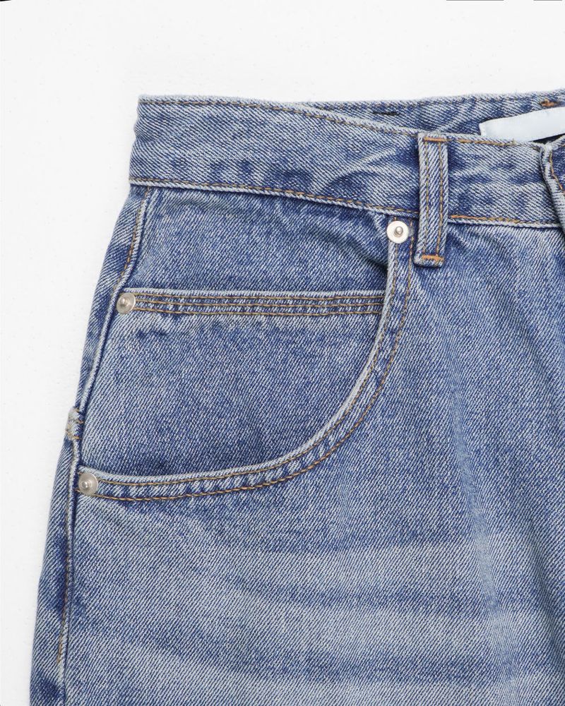  CUFFED WIDE DENIM PANTS