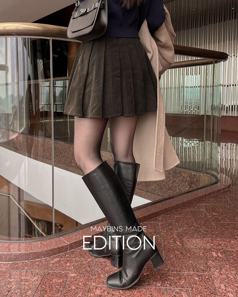 【MADE】 Corduroy pleated mini skirt