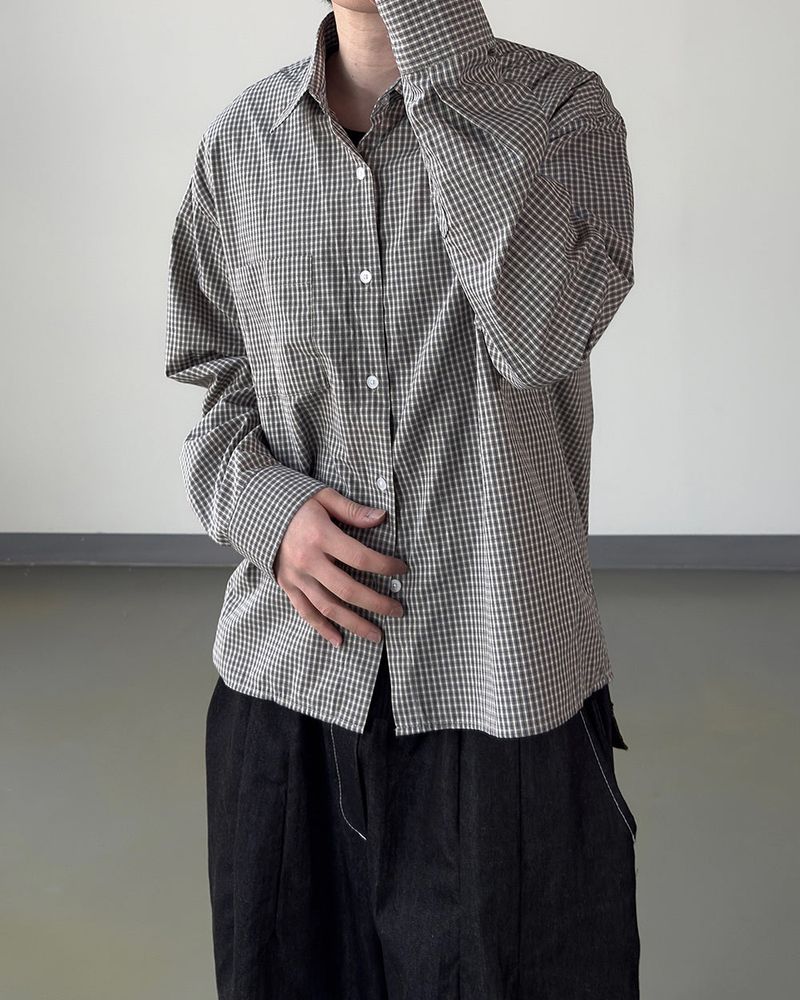 Neric Mini Check Cropped Shirt