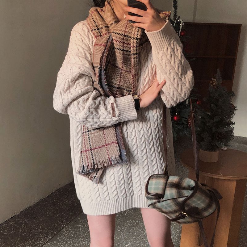 [Belied made/Cuanku] First Love Twisted Cable Knit Dress