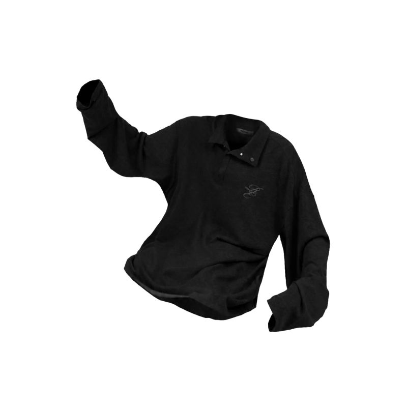 RELABEL('LABEL) Tencel cotton wool moisture wicking skin-friendly magnetic collar embroidery commuting knitted shirt