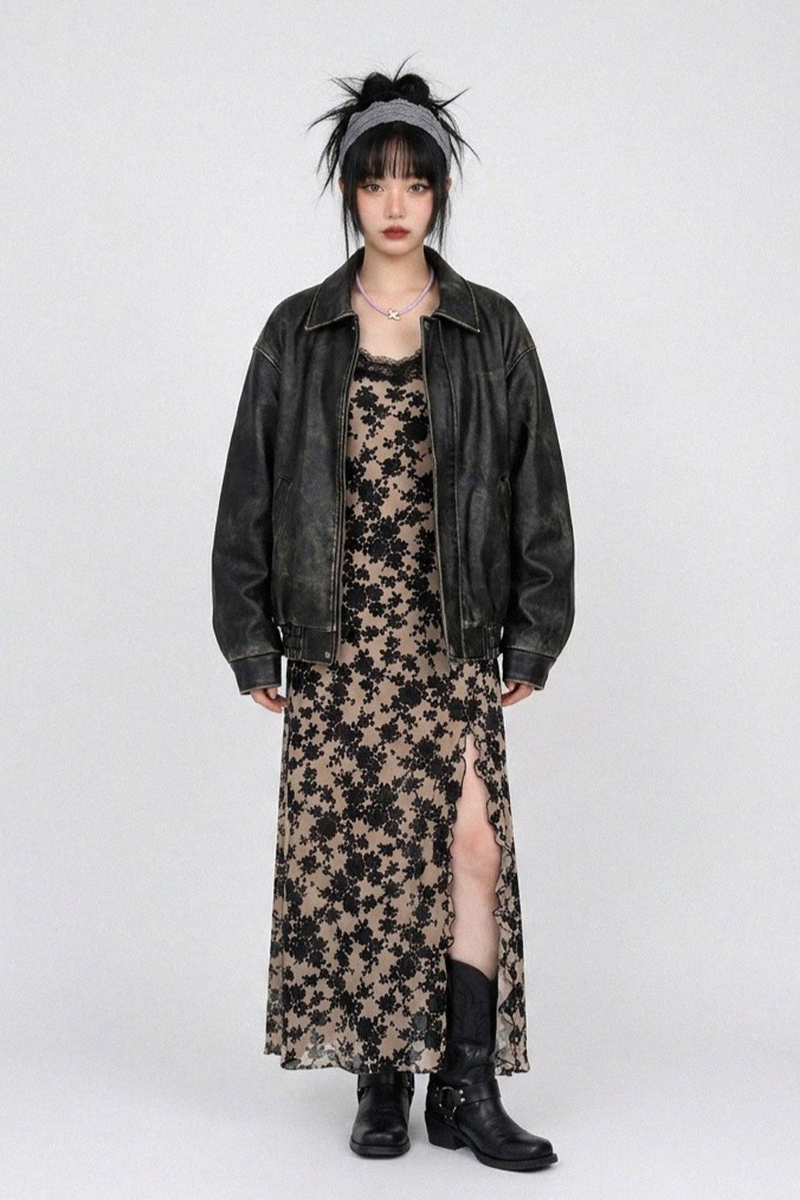SIREN LACE GOWN SLIT DRESS