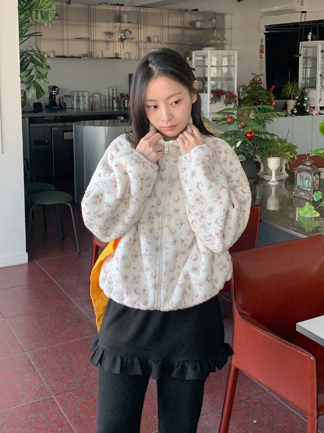 BAON（バオン）の「Fiola Brushed Printing Fleece Zip-Up Jumper（Jackets/Outerwear）」