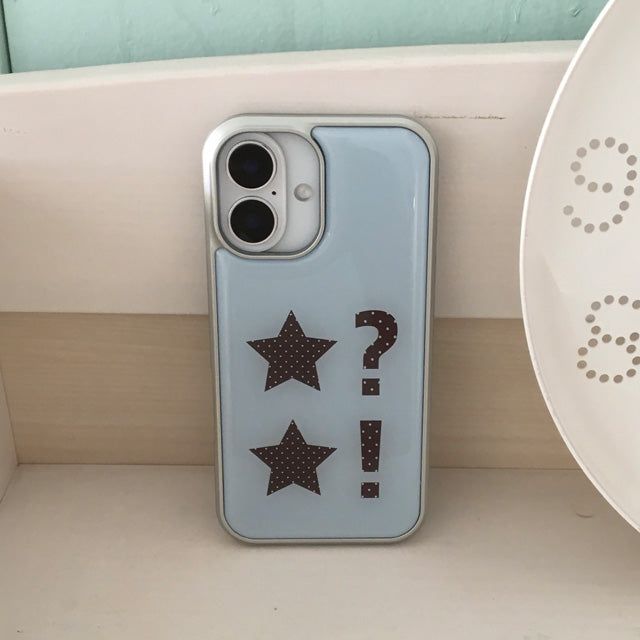 Dot dot star skyblue silver epoxy bumper case