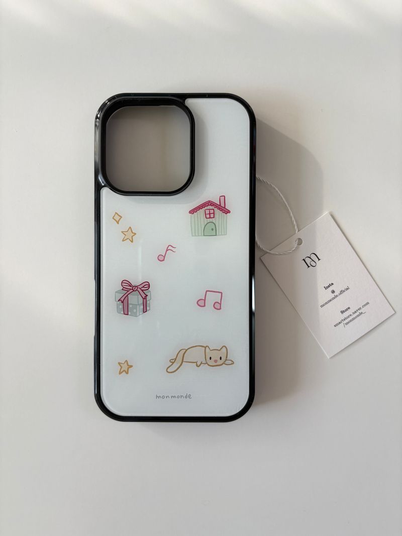 love cat  phone case (white)