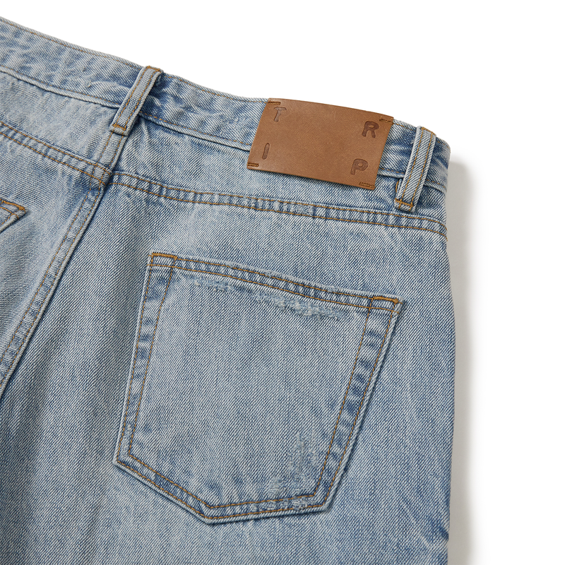 SCARF BELT DENIM SHORTS