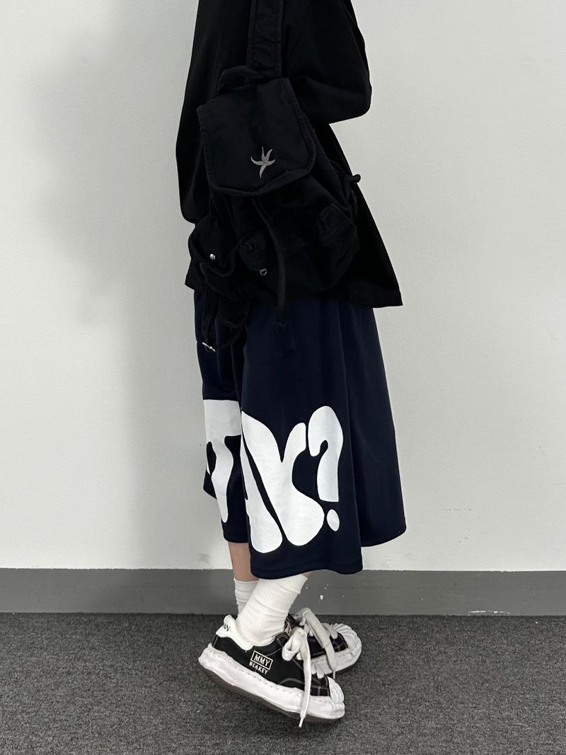 big typo sweat bermuda pants