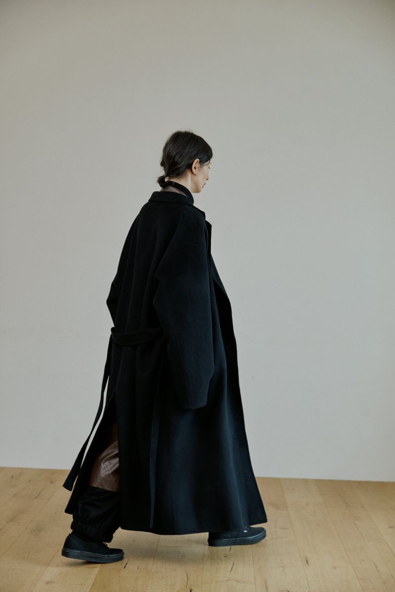 unisex handmade coat black