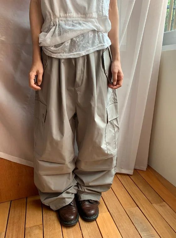 BAON（バオン）の「[unisex] Nord Cargo Pocket Nylon Banding Wide Pants（Pants）」