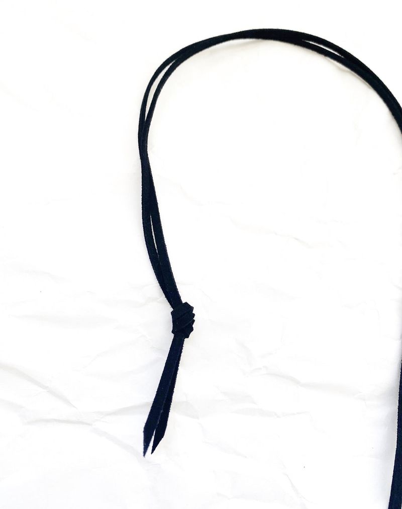 suede black beads keyring