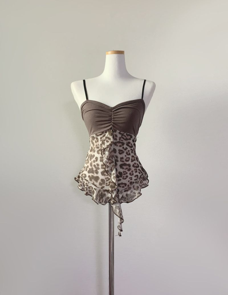 Rayz Leopard Long Lace Top (brown)
