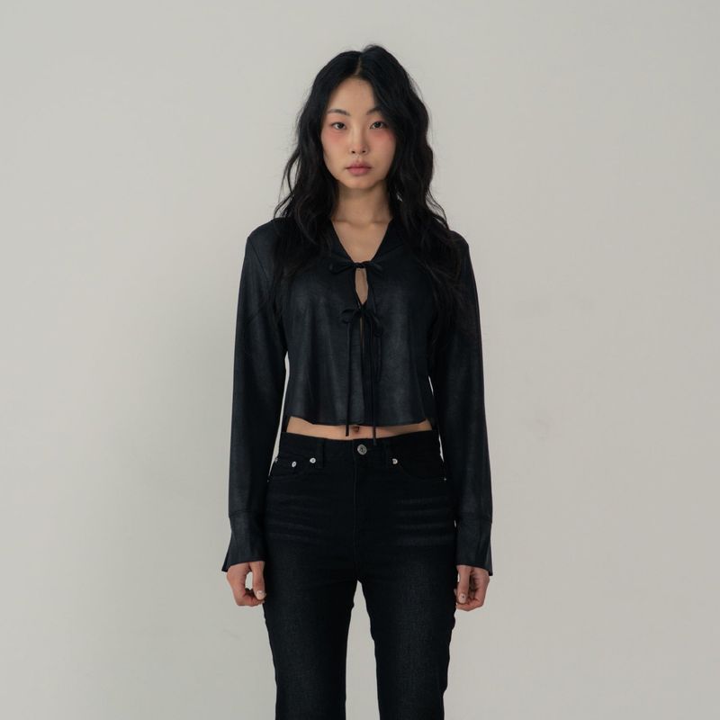 RIBBON WESTERN SHIRTS (BLACK)
