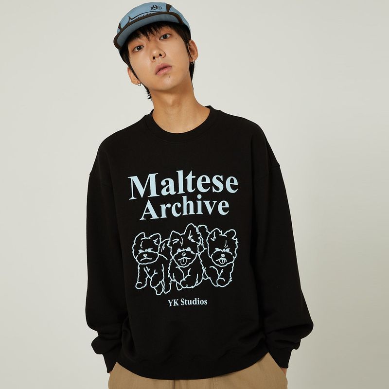 Maltese archive line graphic sweatshirts