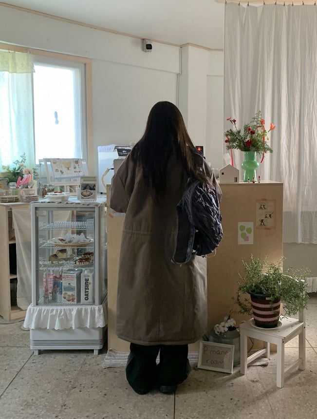 Panbi Wool Long Bomber Jacket