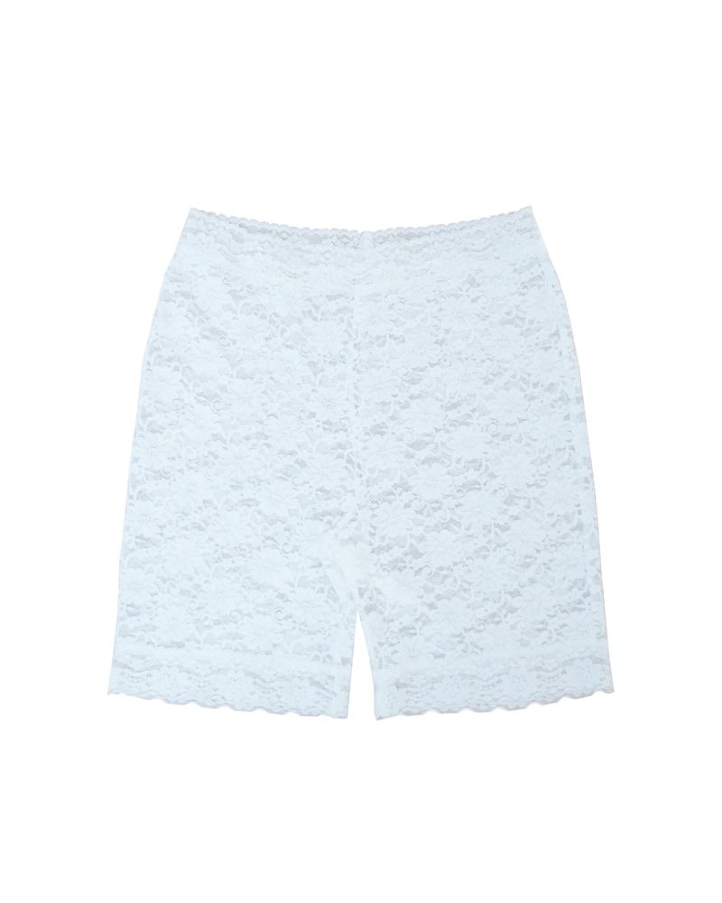 Lace biker shorts / white