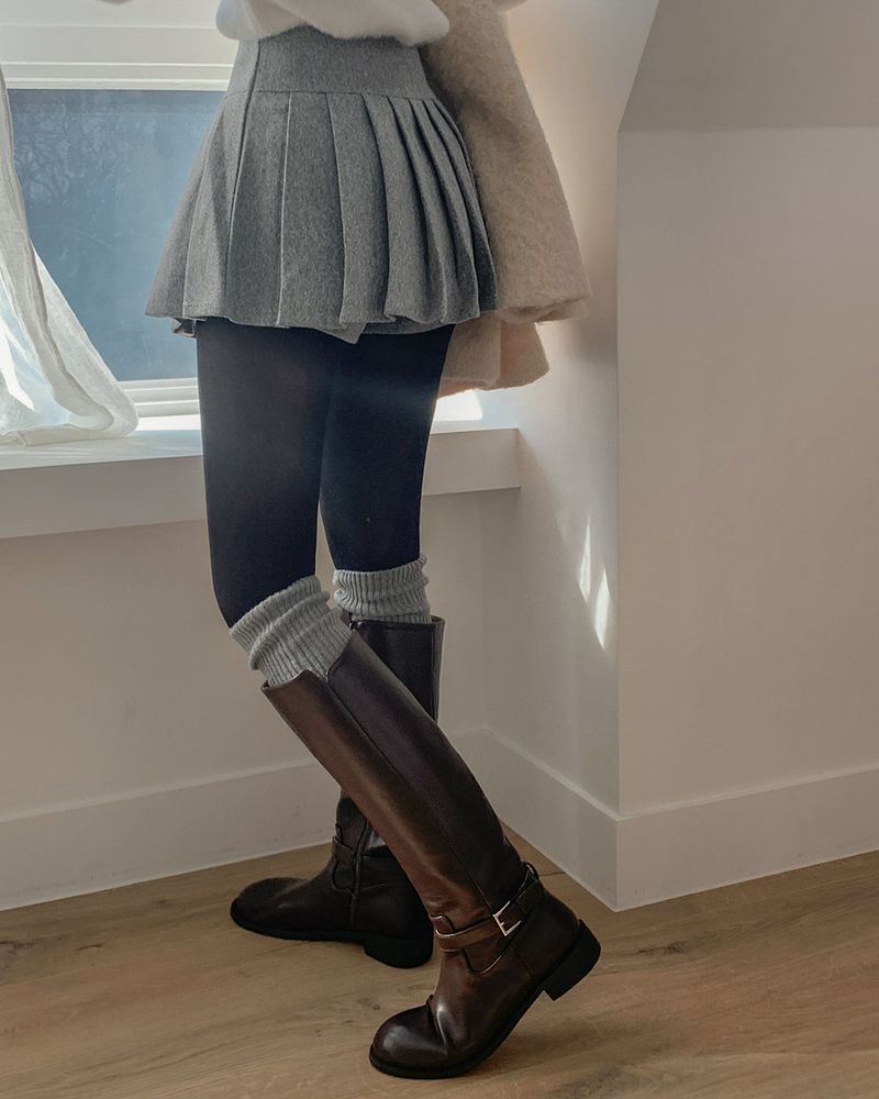 Pleated mini skirt pants