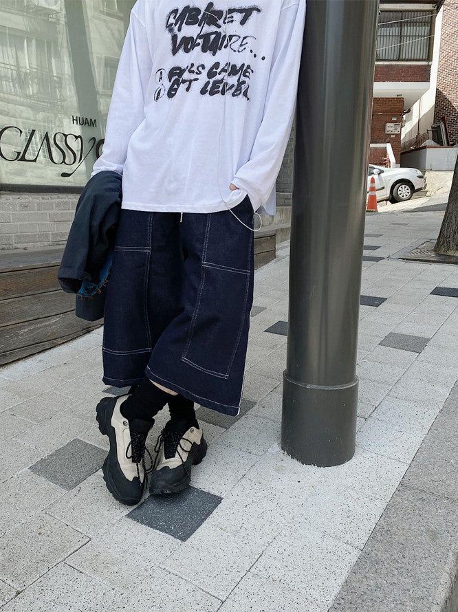No.0730 C denim reverse 7 SHORTS